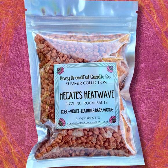 Hecate's Heatwave Sizzling Room Salt: Rose Violet Leather Dark Woods Scent - Picture 3 of 10